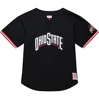 Men's Mitchell & Ness Black Ohio State Buckeyes On The Clock Full-Button Fashion Jersey