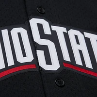 Men's Mitchell & Ness Black Ohio State Buckeyes On The Clock Full-Button Fashion Jersey