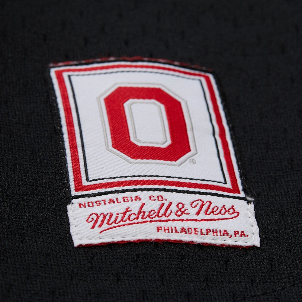 Men's Mitchell & Ness Black Ohio State Buckeyes On The Clock Full-Button Fashion Jersey