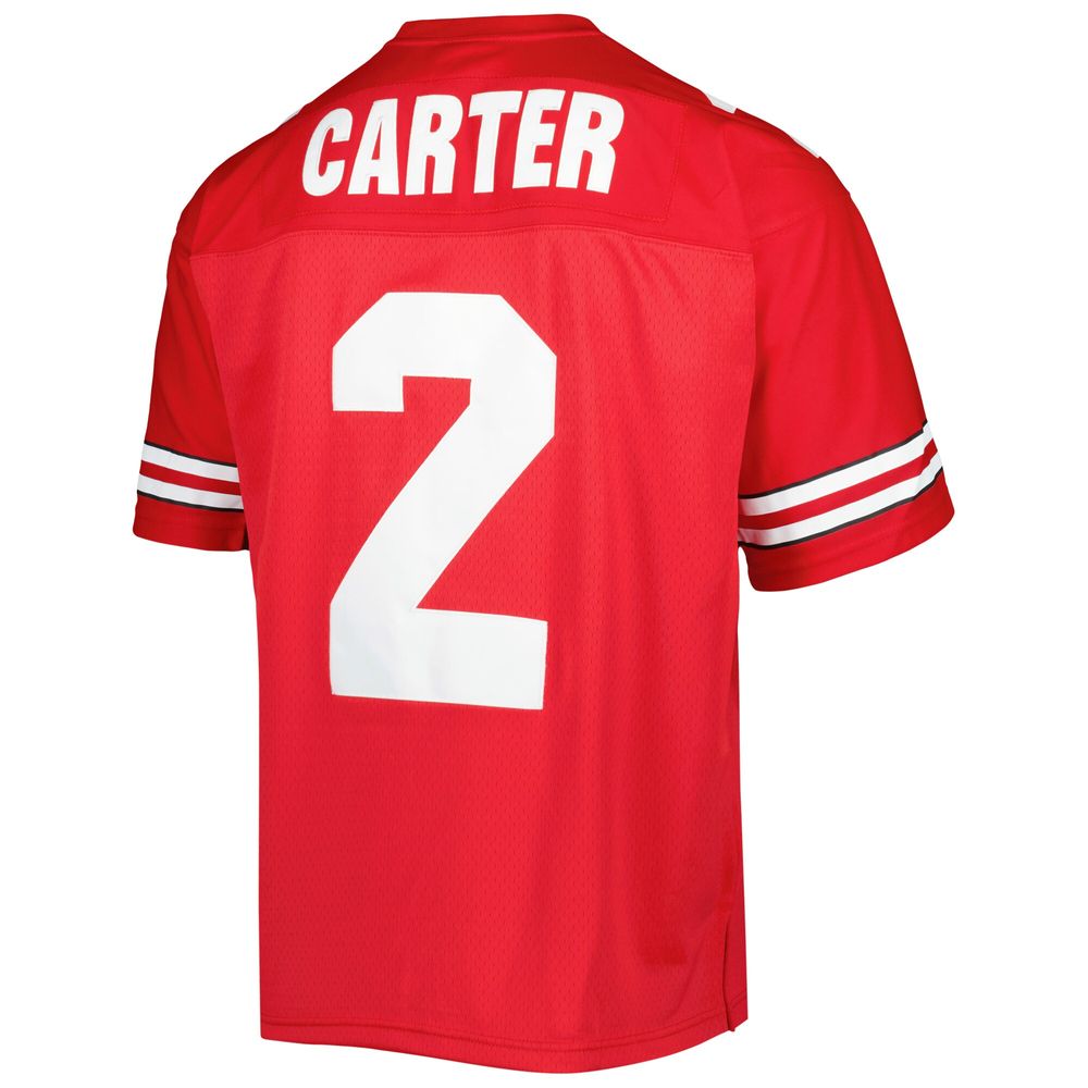 Men's Mitchell & Ness Cris Carter Scarlet Ohio State Buckeyes Authentic Jersey