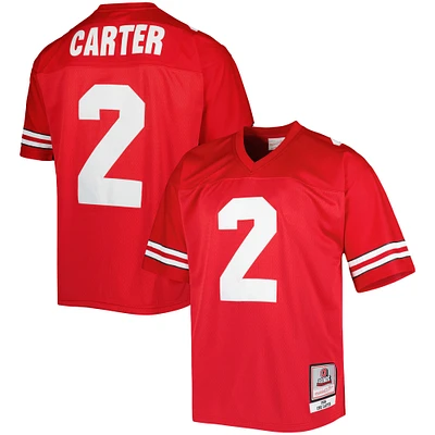 Maillot Mitchell & Ness Cris Carter Scarlet Ohio State Buckeyes authentique pour homme