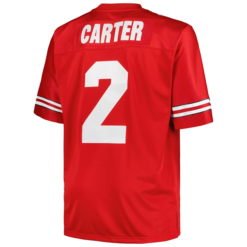 Maillot Mitchell & Ness Cris Carter Scarlet Ohio State Buckeyes Big Tall Legacy pour hommes