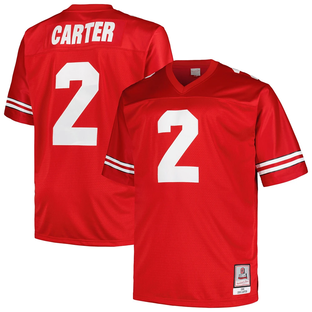 Maillot Mitchell & Ness Cris Carter Scarlet Ohio State Buckeyes Big Tall Legacy pour hommes