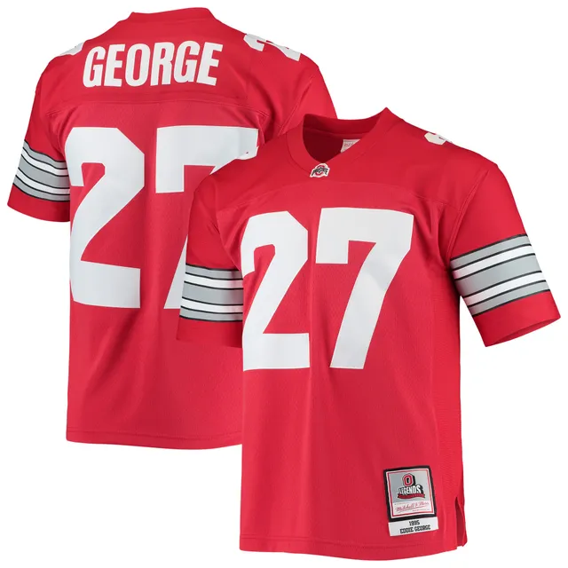 Men's Mitchell & Ness Eddie George White Tennessee Oilers Legacy Replica Jersey