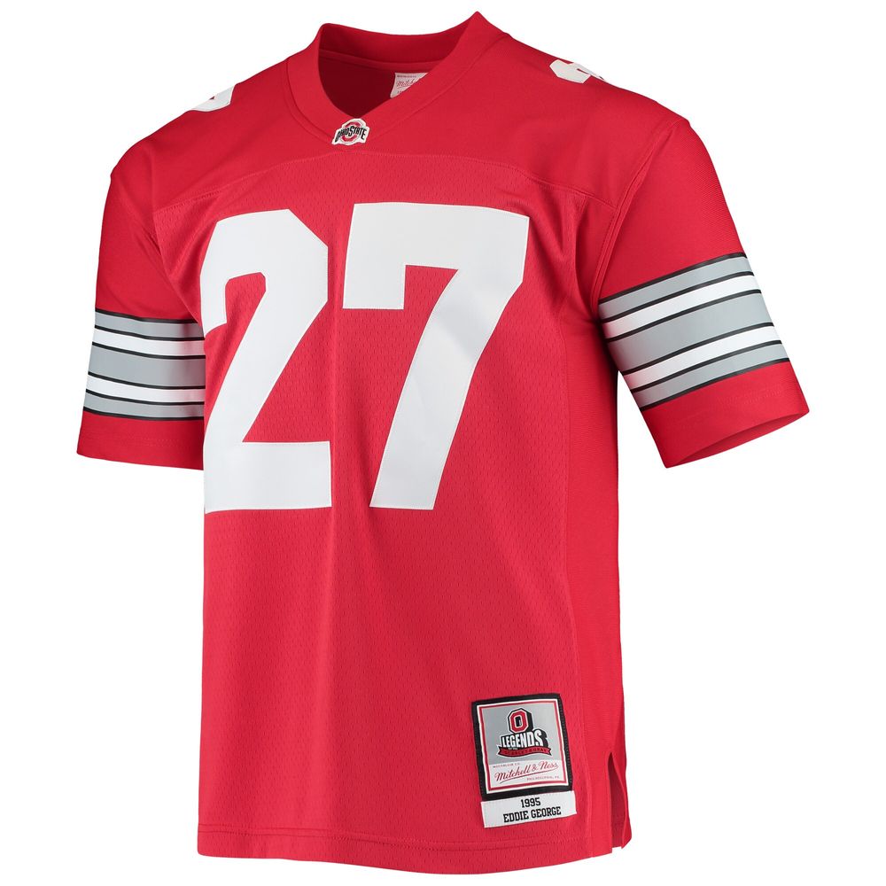 Men's Mitchell & Ness Eddie George Scarlet Ohio State Buckeyes 1995 Authentic Throwback Legacy Jersey