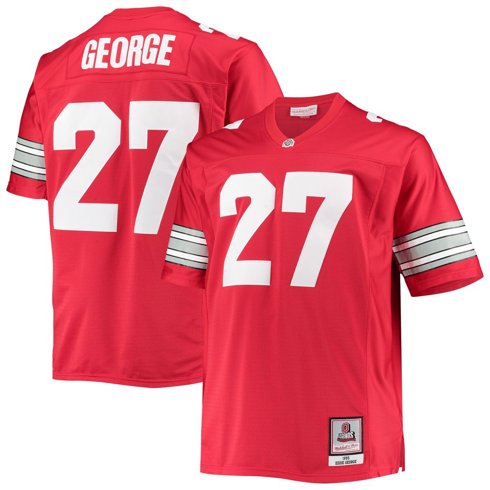 Men's Mitchell & Ness Eddie George Scarlet Ohio State Buckeyes Big Tall Legacy Alumni Jersey