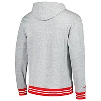 Chandail à capuchon Ohio State Buckeyes gris chiné Mitchell & Ness pour homme