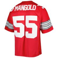 Men's Mitchell & Ness Nick Mangold Scarlet Ohio State Buckeyes Authentic Jersey