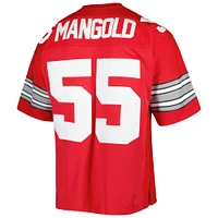 Maillot authentique Mitchell & Ness Nick Mangold Scarlet Ohio State Buckeyes pour homme