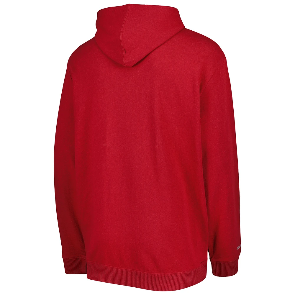 Men's Mitchell & Ness Scarlet Ohio State Buckeyes Classic French Terry Pullover Hoodie