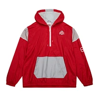 Men's Mitchell & Ness Scarlet Ohio State Buckeyes Team 3.0 Anorak Half-Zip Hoodie