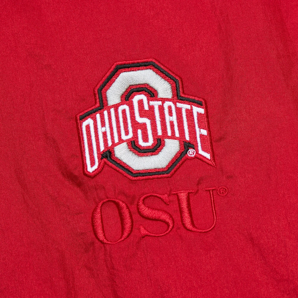 Sweat à capuche demi-zippé Mitchell & Ness Scarlet Ohio State Buckeyes Team 3.0 Anorak pour homme