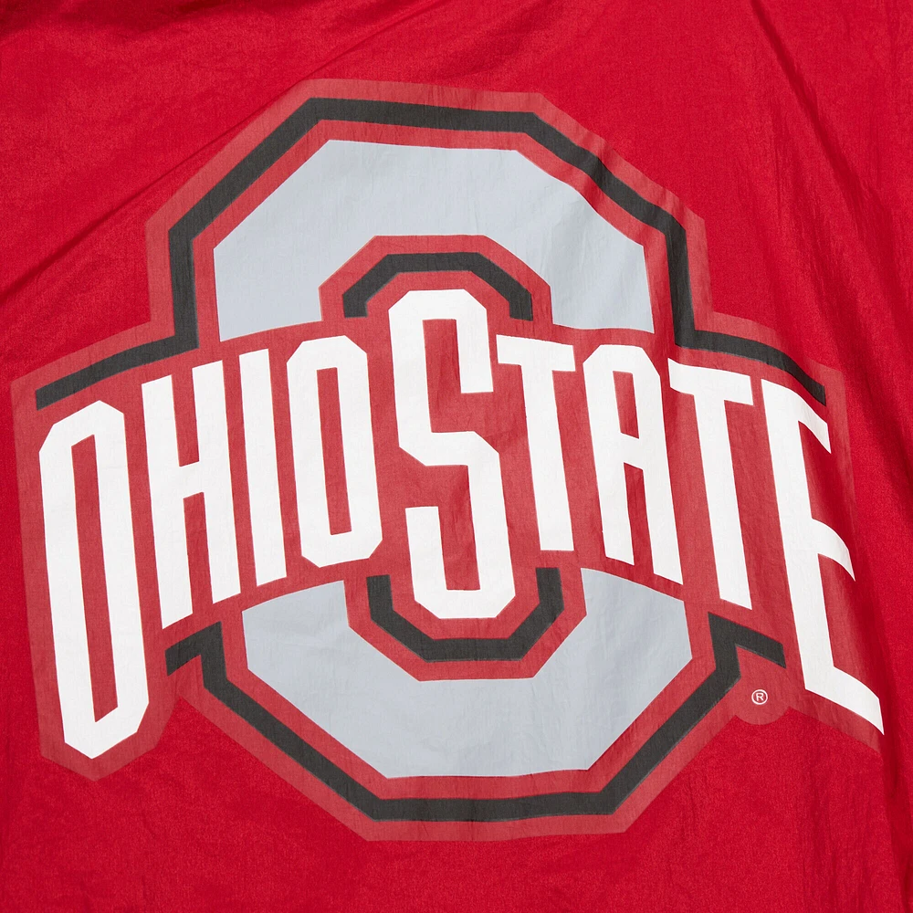 Sweat à capuche demi-zippé Mitchell & Ness Scarlet Ohio State Buckeyes Team 3.0 Anorak pour homme