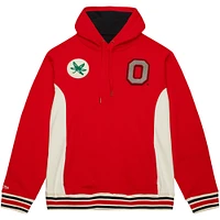 Men's Mitchell & Ness Scarlet Ohio State Buckeyes Team Legacy French Terry Pullover Hoodie