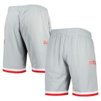 Men's Mitchell & Ness Silver Ohio State Buckeyes Authentic Shorts