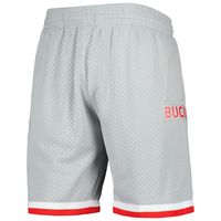 Men's Mitchell & Ness Silver Ohio State Buckeyes Authentic Shorts