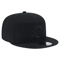 Men's New Era Black Ohio State Buckeyes Adventure Canvas Split Panel 9FIFTY Snapback Hat