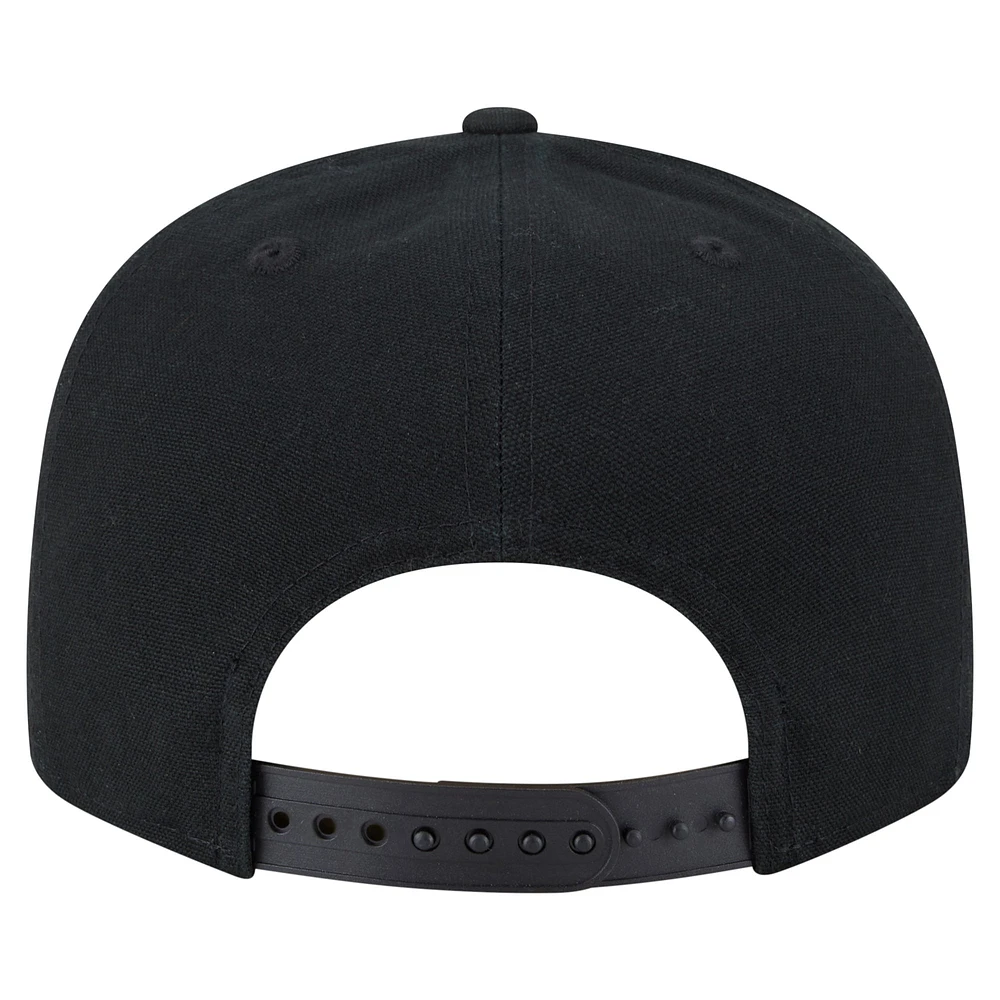 Men's New Era Black Ohio State Buckeyes Adventure Canvas Split Panel 9FIFTY Snapback Hat