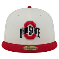 Men's New Era Cream Ohio State Buckeyes Chrome 59FIFTY Fitted Hat