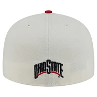 Men's New Era Cream Ohio State Buckeyes Chrome 59FIFTY Fitted Hat