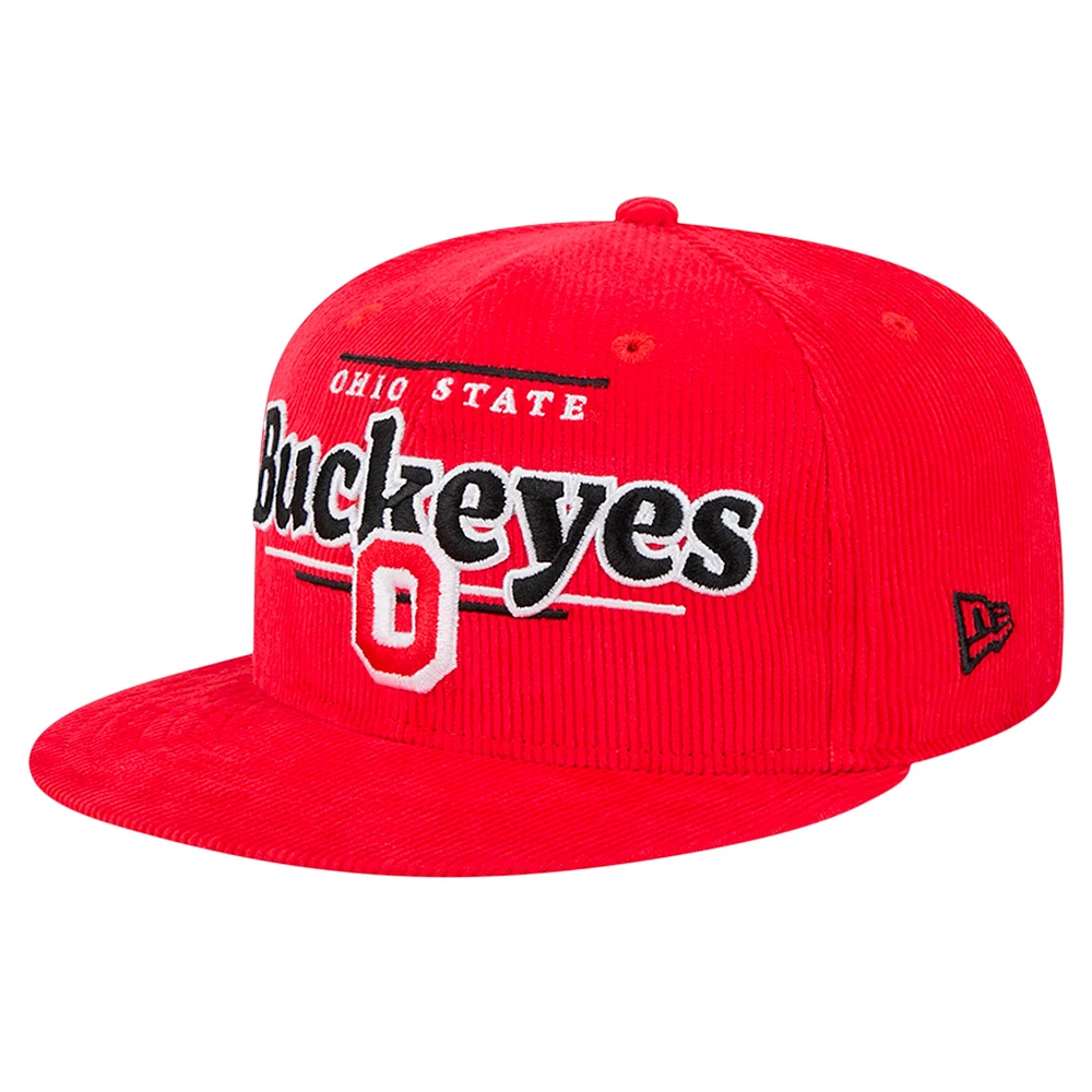 Men's New Era Scarlet Ohio State Buckeyes Display 9FIFTY Snapback Hat