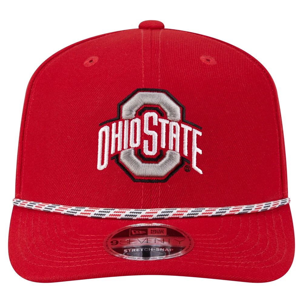 Men's New Era Scarlet Ohio State Buckeyes Game Day Multi-Rope 9SEVENTY Stretch-Snap Hat
