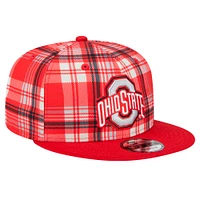 Casquette à visière plate à carreaux 9FIFTY des Ohio State Buckeyes de New Era pour homme