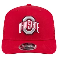 Men's New Era Scarlet Ohio State Buckeyes Primary 9SEVENTY Trucker Stretch-Snap Hat