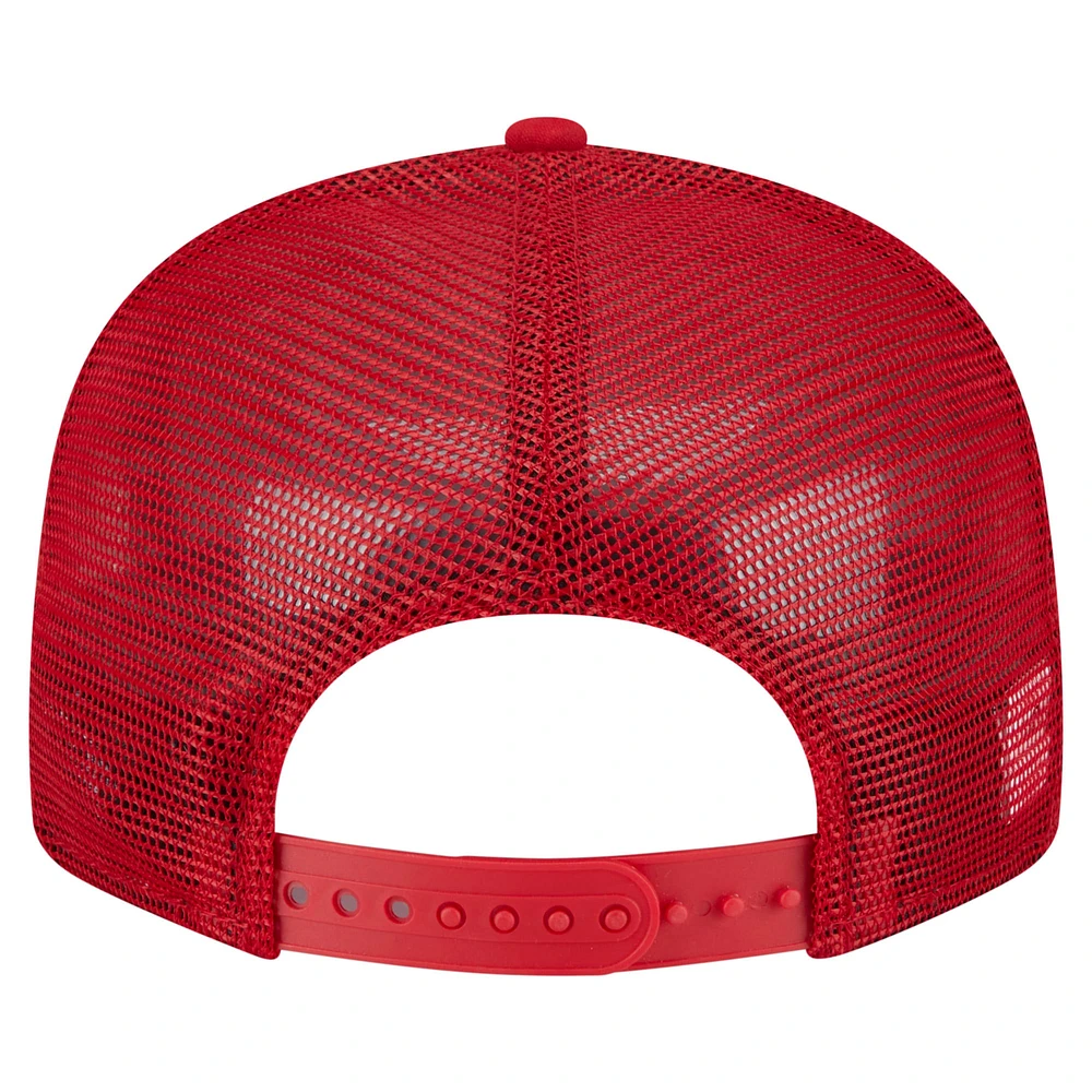 Men's New Era Scarlet Ohio State Buckeyes Split Panel 9FIFTY Snapback Trucker Hat