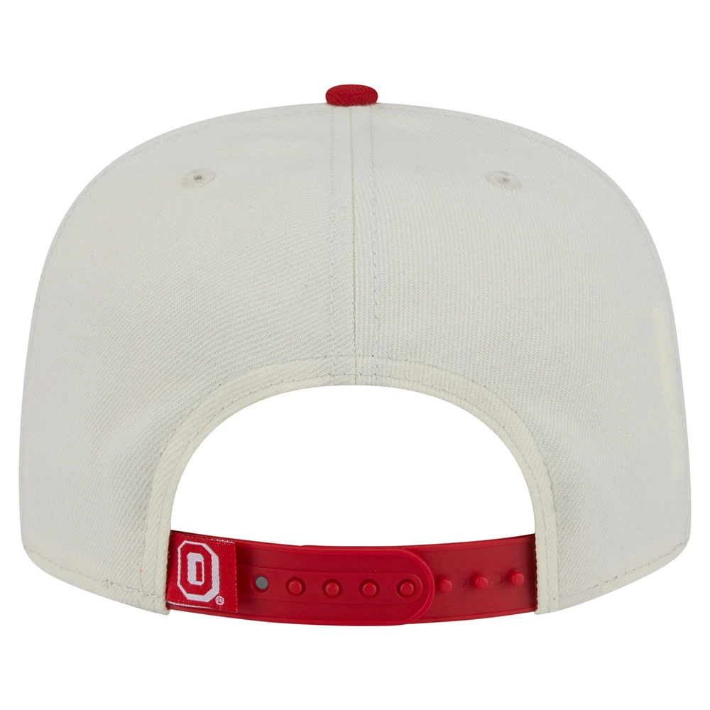 Casquette à visière plate blanche New Era Ohio State Buckeyes 9FIFTY pour homme