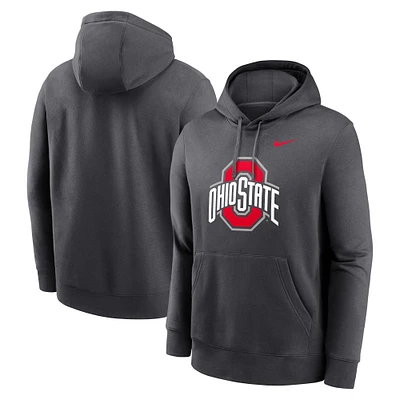 Sweat à capuche en polaire Nike Anthracite Ohio State Buckeyes Primetime Club pour homme