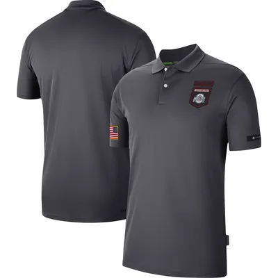 Polo de performance militaire Nike Ohio State Buckeyes Victory pour homme, anthracite