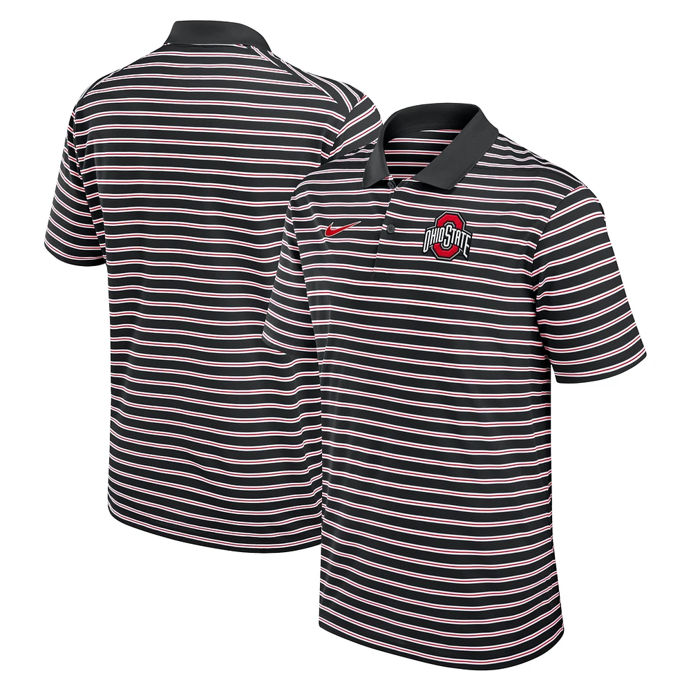 Polo de performance à rayures Nike pour hommes, noir/blanc, Ohio State Buckeyes Primetime Victory