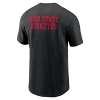 T-shirt Nike noir Ohio State Buckeyes 2-Hit Stacked pour homme