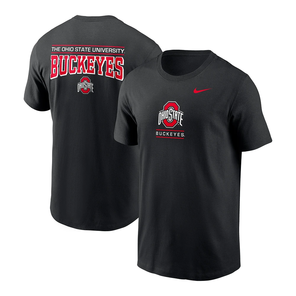 T-shirt Nike noir pour homme Ohio State Buckeyes 2-Hit