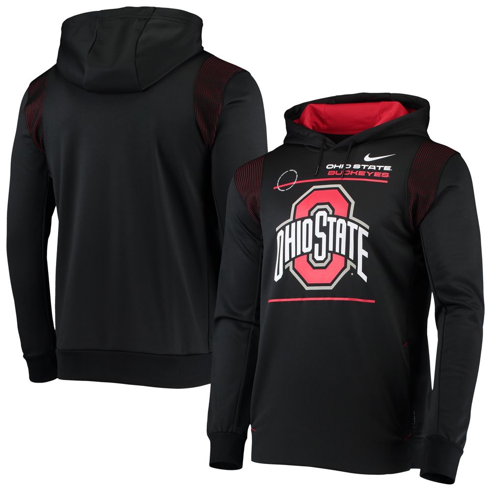 Men's Nike Black Ohio State Buckeyes 2021 Team Sideline Performance Pullover Hoodie