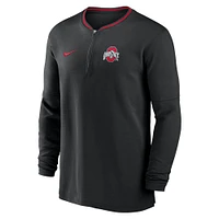 Men's Nike Black Ohio State Buckeyes 2024 Sideline Coach Performance Half-Zip Long Sleeve Top