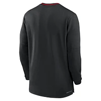 Men's Nike Black Ohio State Buckeyes 2024 Sideline Coach Performance Half-Zip Long Sleeve Top