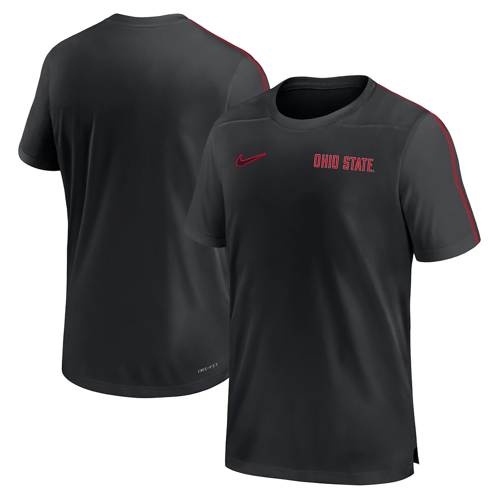 Haut de performance Nike Ohio State Buckeyes 2024 Sideline Coach pour homme, noir