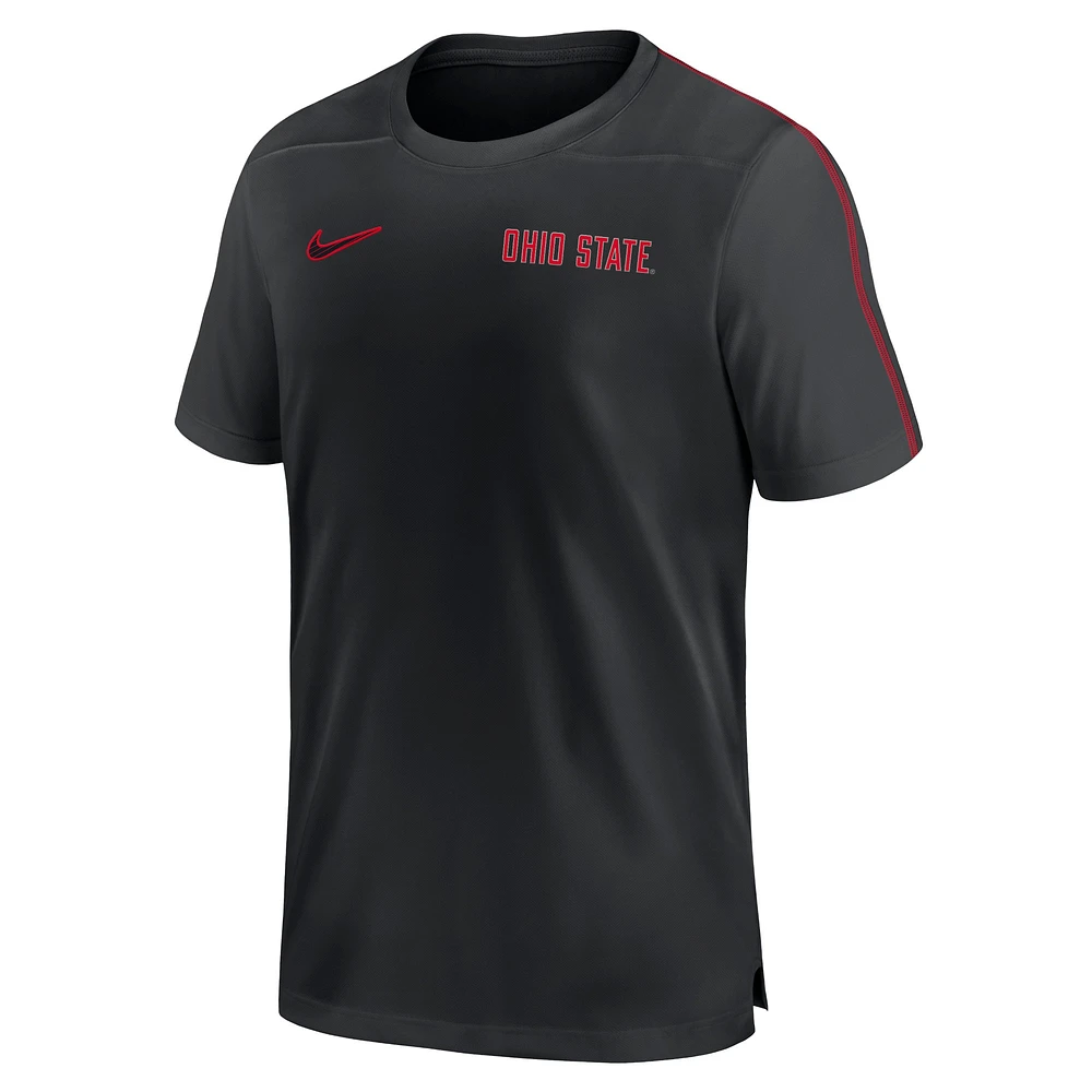 Men's Nike Black Ohio State Buckeyes 2024 Sideline Coach Performance Top