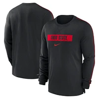 T-shirt Nike noir Ohio State Buckeyes 2024 Sideline Player Performance à manches longues pour homme