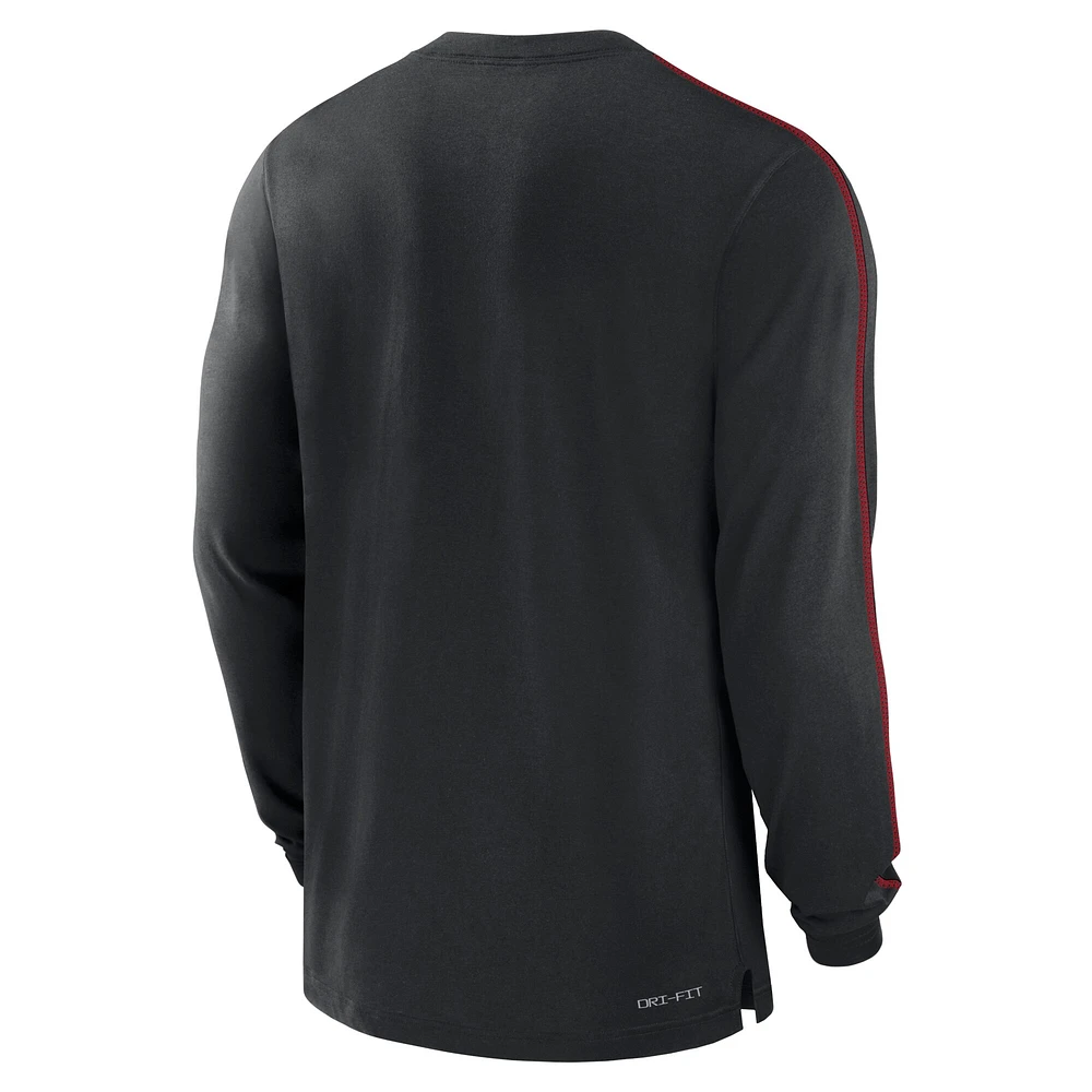 T-shirt Nike noir Ohio State Buckeyes 2024 Sideline Player Performance à manches longues pour homme