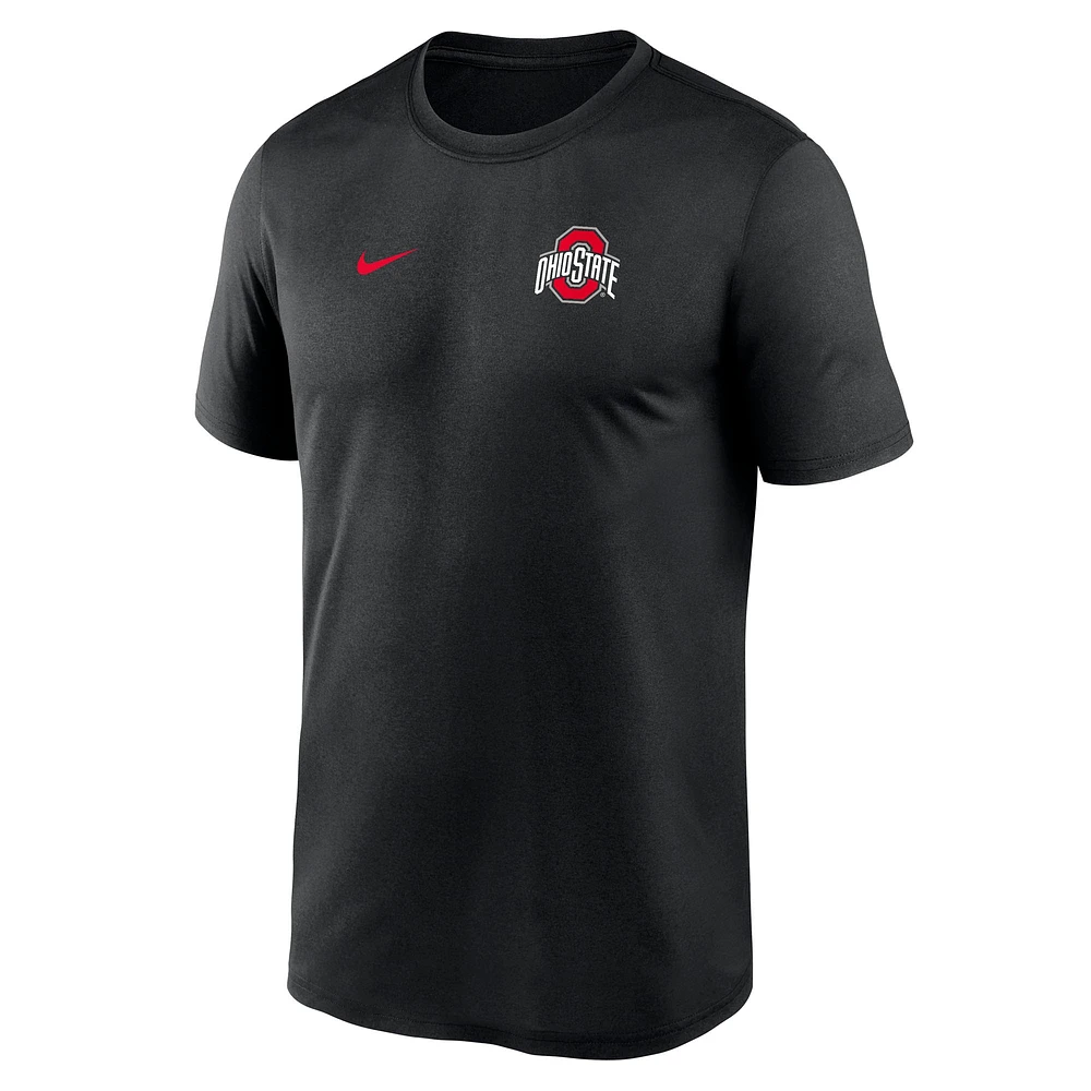 Men's Nike Ohio State Buckeyes 2025 Sideline Small Logo Legend Performance T-Shirt