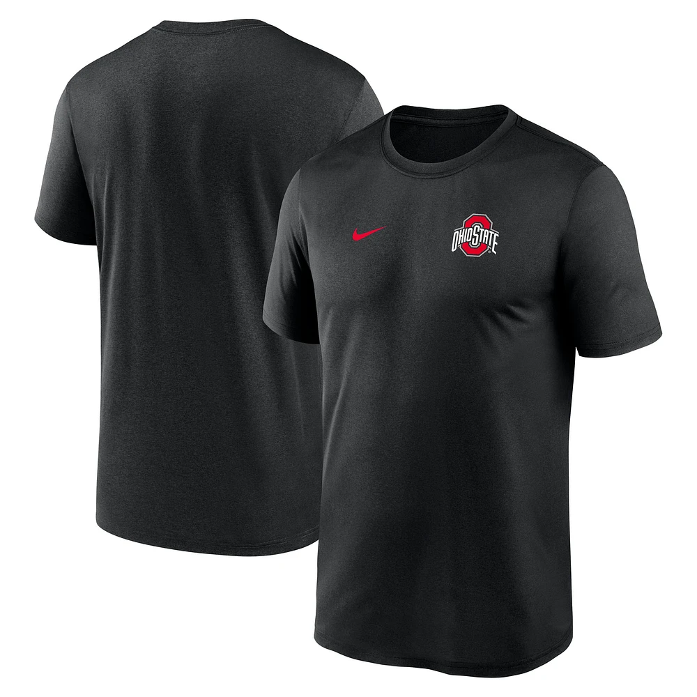 Men's Nike Ohio State Buckeyes 2025 Sideline Small Logo Legend Performance T-Shirt