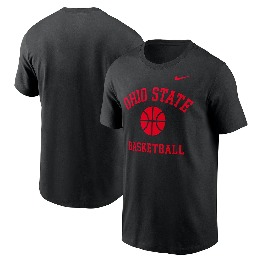 T-shirt de basket-ball Nike noir pour homme Ohio State Buckeyes Icon