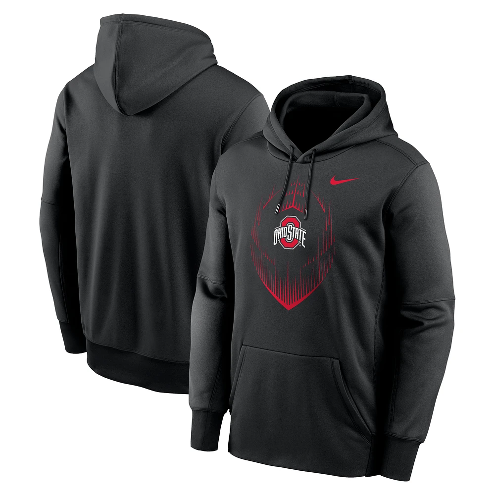 Sweat à capuche Nike Ohio State Buckeyes Icon Football Performance pour homme, noir