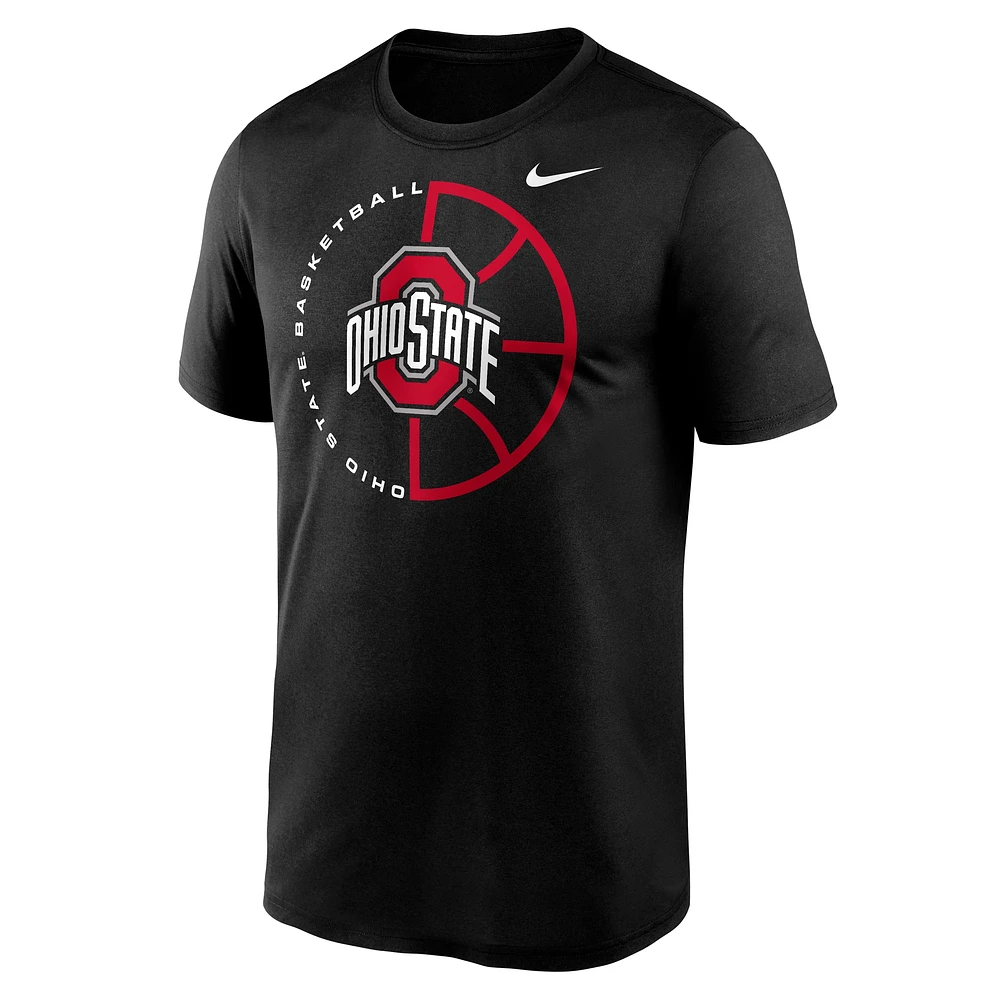 T-shirt de performance Nike Ohio State Buckeyes Legend Basketball Icon pour homme, noir