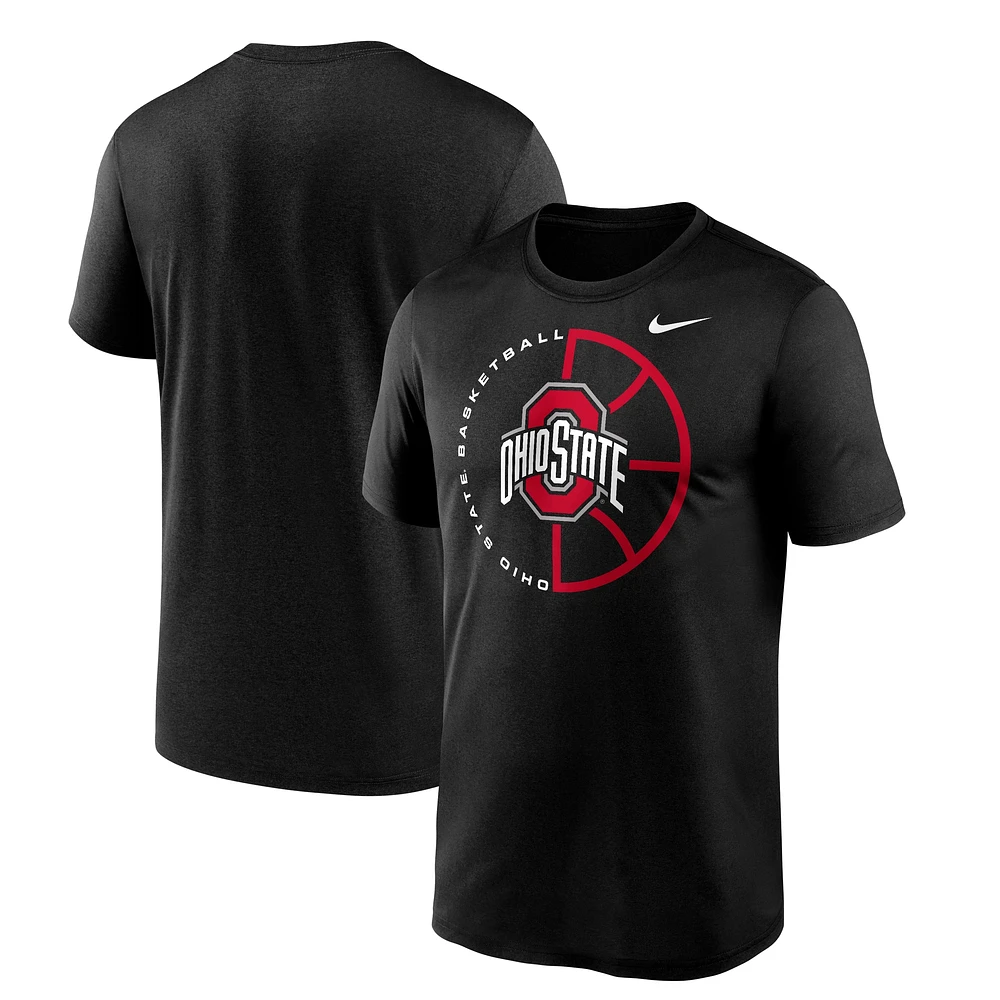 T-shirt de performance Nike Ohio State Buckeyes Legend Basketball Icon pour homme, noir