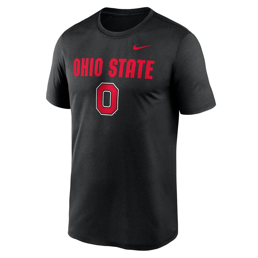 Men's Nike Black Ohio State Buckeyes Lockup Legend Performance T-Shirt