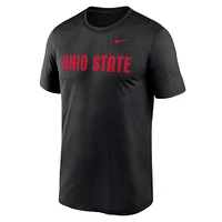 T-shirt Nike noir Ohio State Buckeyes Primetime Legend Wordmark pour homme